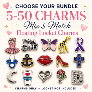 Custom Floating Locket Charms, Pick Your Own Charm Bundle, Mix and Match Tiny Locket Charms