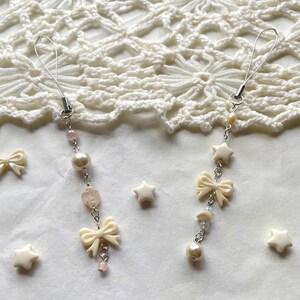 pearly bow phone charms ~ coquette handmade beaded matching keychains phone charms