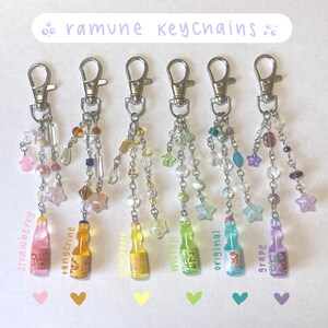 Ramune Keychains ~ Cute Beaded Handmade Keychains With Japanese