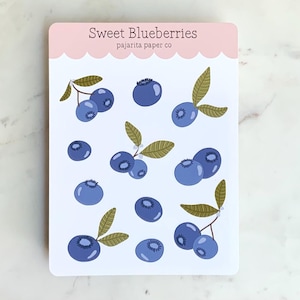 Sweet Blueberries Sticker Sheet | Berry Stickers | Journaling Stickers | Kids Stickers
