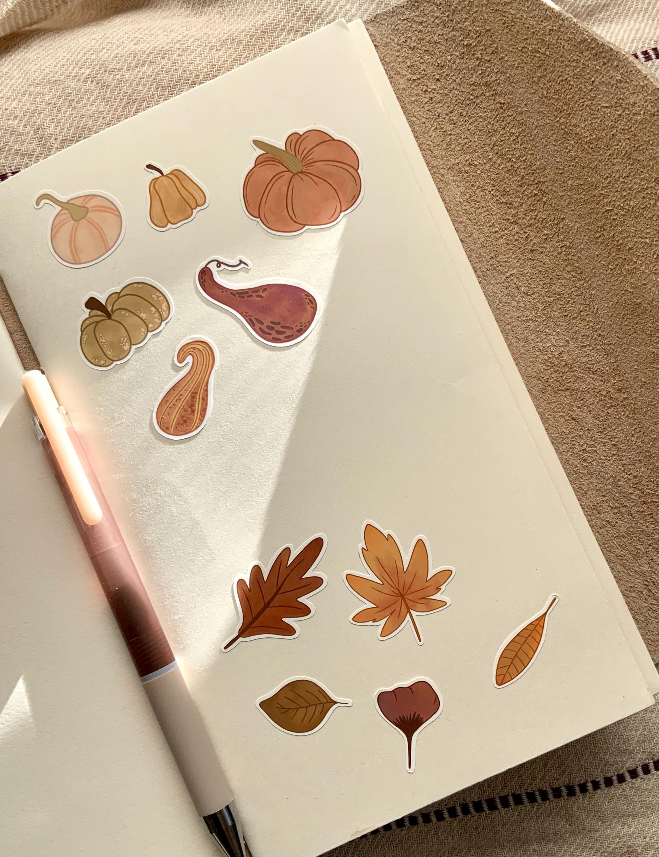 Autumn Leaves Sticker Sheet | Fall Stickers | Autumn Stationery | Fall ...