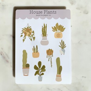 Hoja de pegatinas de plantas de interior / Pegatinas para diario / Pegatinas de papel para planificador