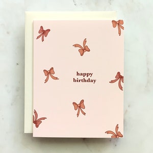 Tarjeta de felicitación de cumpleaños con lazo / Tarjetas de cumpleaños / Tarjetas para ocasiones especiales / Tema de lazo