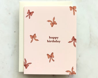 Bow Happy Birthday Greeting Card | Birthday Cards | Special Occasion Cards | Bow Theme