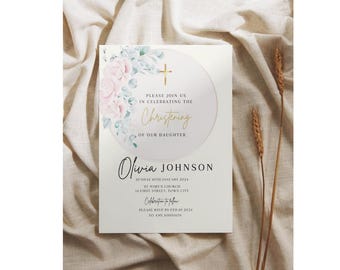 Invitación de bautizo personalizada: imprimible (descarga digital)