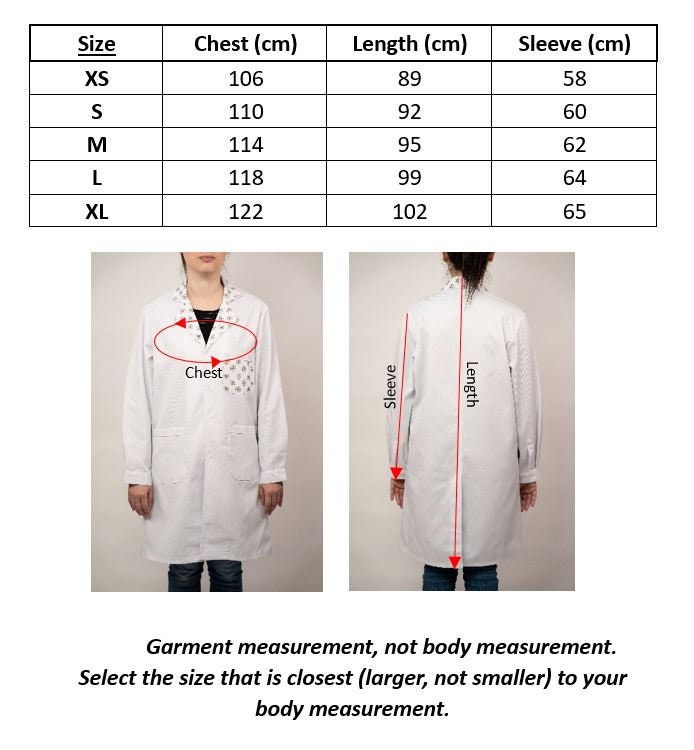 Chemistry Science Lab Coat - Designer White Doctors Coat, Patterned ...