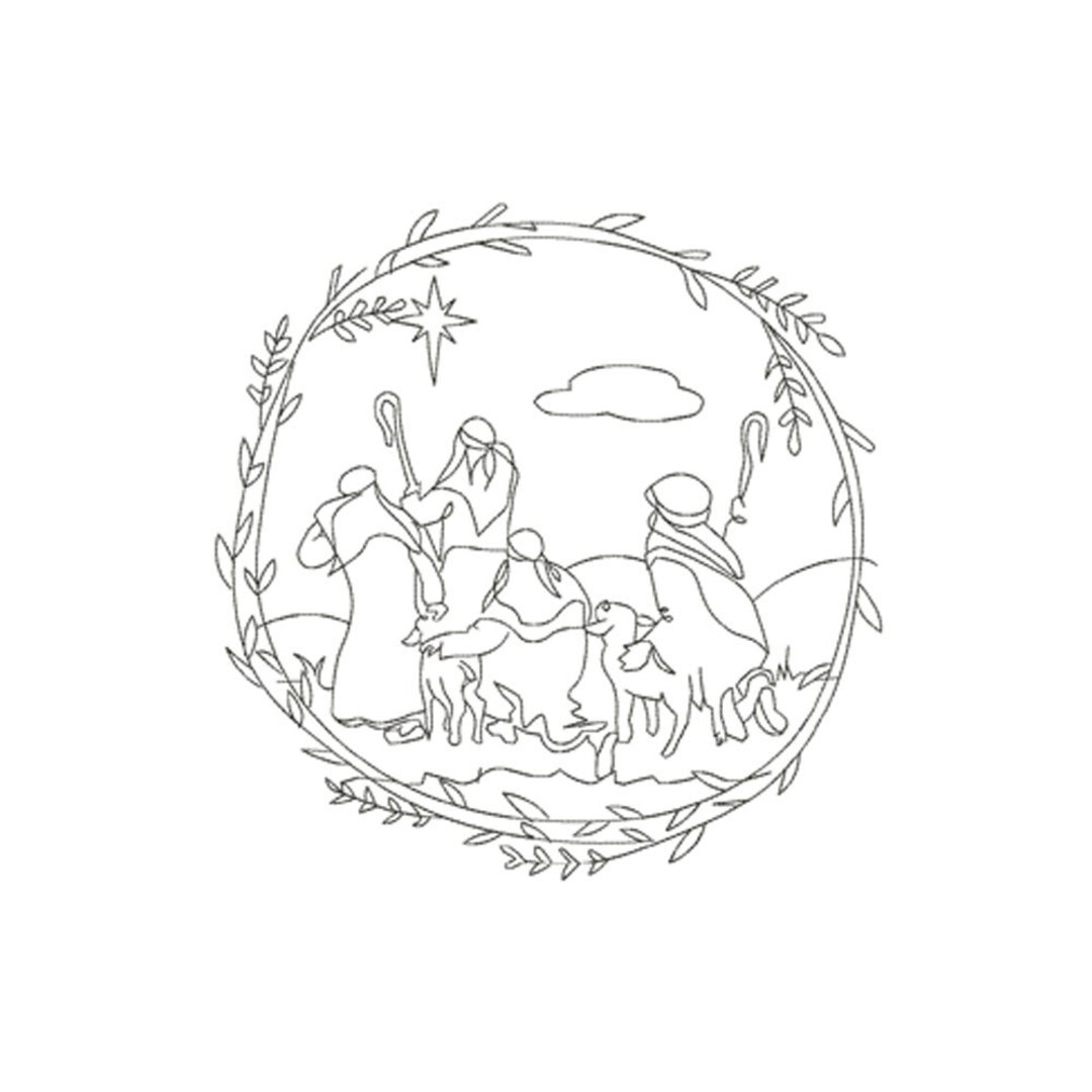 Nativity Jesus Born Holy Family Christmas Machine Embroidery Etsy