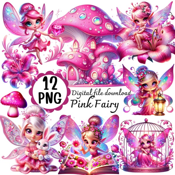 Fairy clipart 12 PNG file digital download A Dazzling pink Sparkle