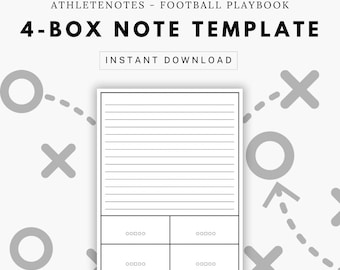 Football Playbook 4-Box Notes - Diagrammi di campo del quaderno di football