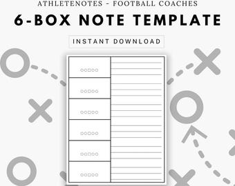Football Playbook 6-Box Vertical Notes - Diagrammi di campo del quaderno di football