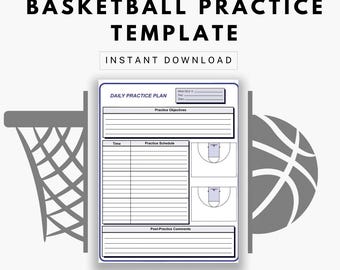 Modello di pratica per allenatore di basket - Piano di pratica per allenatore - Modello di piano di gioco per basket