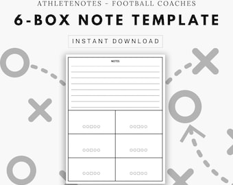 Football Playbook 6-Box Notes - Diagrammi di campo del quaderno di football