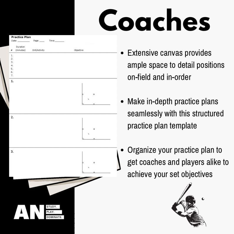 Baseball / Softball Practice Plan Template Baseball Coach Gameday