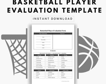 Modello di valutazione del giocatore di basket - Modulo di valutazione dell'allenatore - Modello di feedback del giocatore