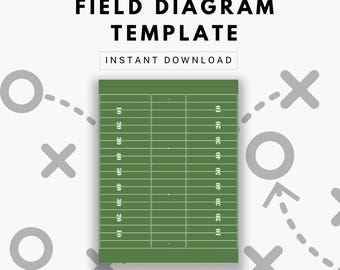 Diagramma del campo verticale del manuale di gioco del football - Modello di pratica di allenamento - Quaderno dell'allenatore