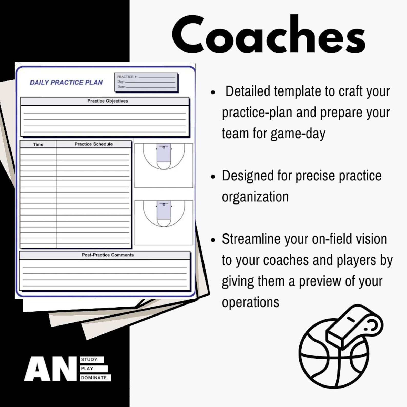 Example Gameplan Basketball Coach Practice Template - Coaching Practice Plan ...