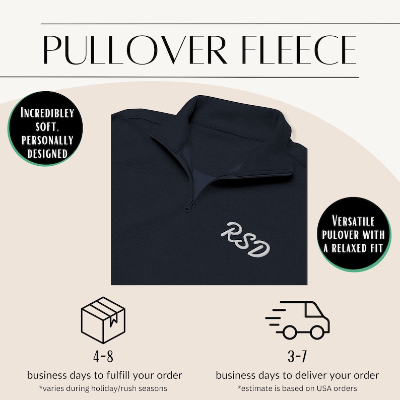Info: 4-8 business days to fulfill your order (varies during holiday/rush seasons) and 3-7 business days to deliver your order (USA). Incredibly soft and personally designed. Versatile pullover with a relaxed fit.