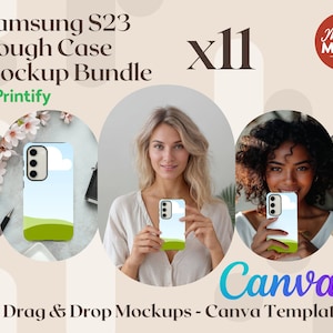 Samsung Galaxy S23 Case mockup Samsung case Mockup tough Case Mockup Canva smart mockup Printify Tough Case drag and drop mockup template