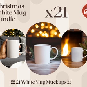 Christmas White Mug mockup Bundle 21 MockUps White Coffee Mug Mockup Photo Coffee Cup white mug mockup Christmas gift mockup Christmas mug
