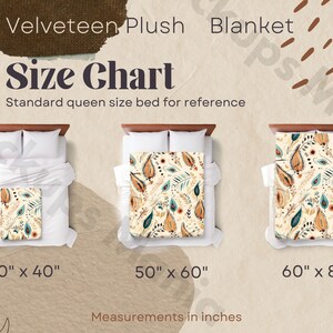 Blanket Mockup Size Chart Velveteen Plush Blanket Canva Template Drag ...