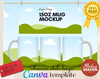 15 oz Mug Mockup full wrap canva template 15oz coffee mug mockup coffee cup mockup canva 3 mug mockup full wrap mockup drag and drop canva