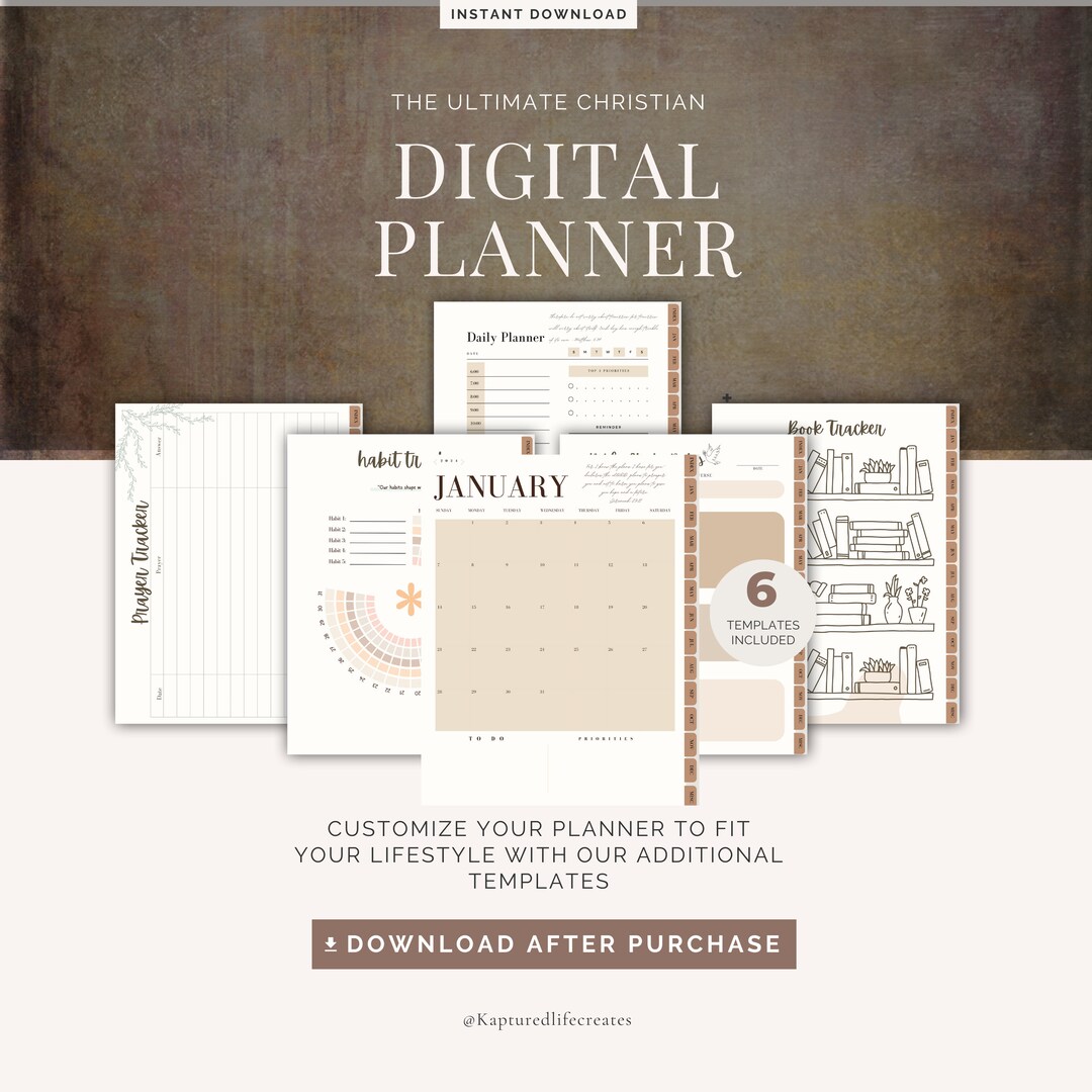 2024 Faithful Planner: Christian Digital Planner for Spiritual Growth ...