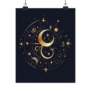 Astrology Matte Vertical Posters, Night Sky Celestial Wall Art Print, Zodiac Constellation Home Decor, Star Sign Dorm Room Poster, Galaxy