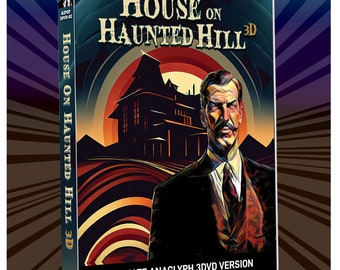 DVD CLEARANCE: 3-D Film House on Haunted Hill 3D - Ultimate Anaglyph 3D DVD with free Anaglyph Red Blue 3D Glasses