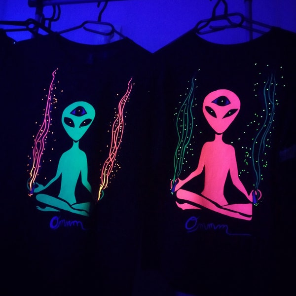 Hand-painted T-shirts with NEON fabric paint