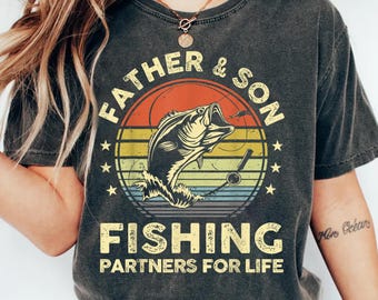 Father’s Day Fishing Shirt for Dad, Funny Bass Fishing Graphic Tee Gift for Fishermen Men Grandpa Angler