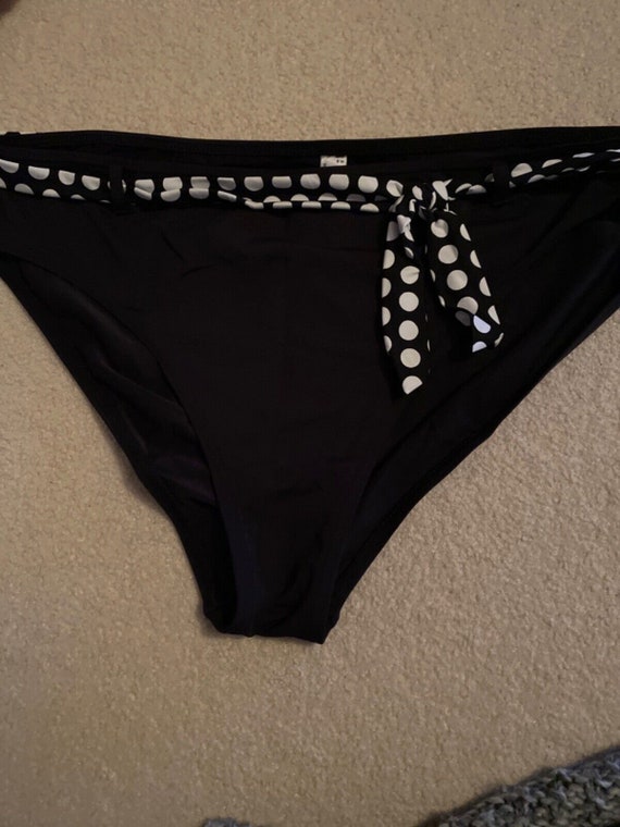 ESPRIT Women's Polka Dot Tie Bikini Bottoms Black… - image 3