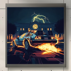 Back to the Future, Cult Movie Poster, Movie Art, Movie Print, B&W prints, Digital Download, Cinema Classic Movie, Movies Digital Image
