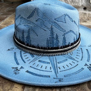 Wanderlust Custom Burned Hat - Etsy display picture 1