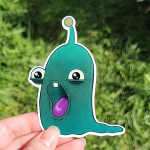 Adorable calcomanía de OVNI alienígena para portátiles, agendas y termos Hydro Flasks / Calcomanía de vinilo con temática espacial