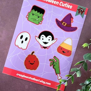 Halloween Cuties Sticker Bogen: Gruselig-süße Scrapbook Sticker