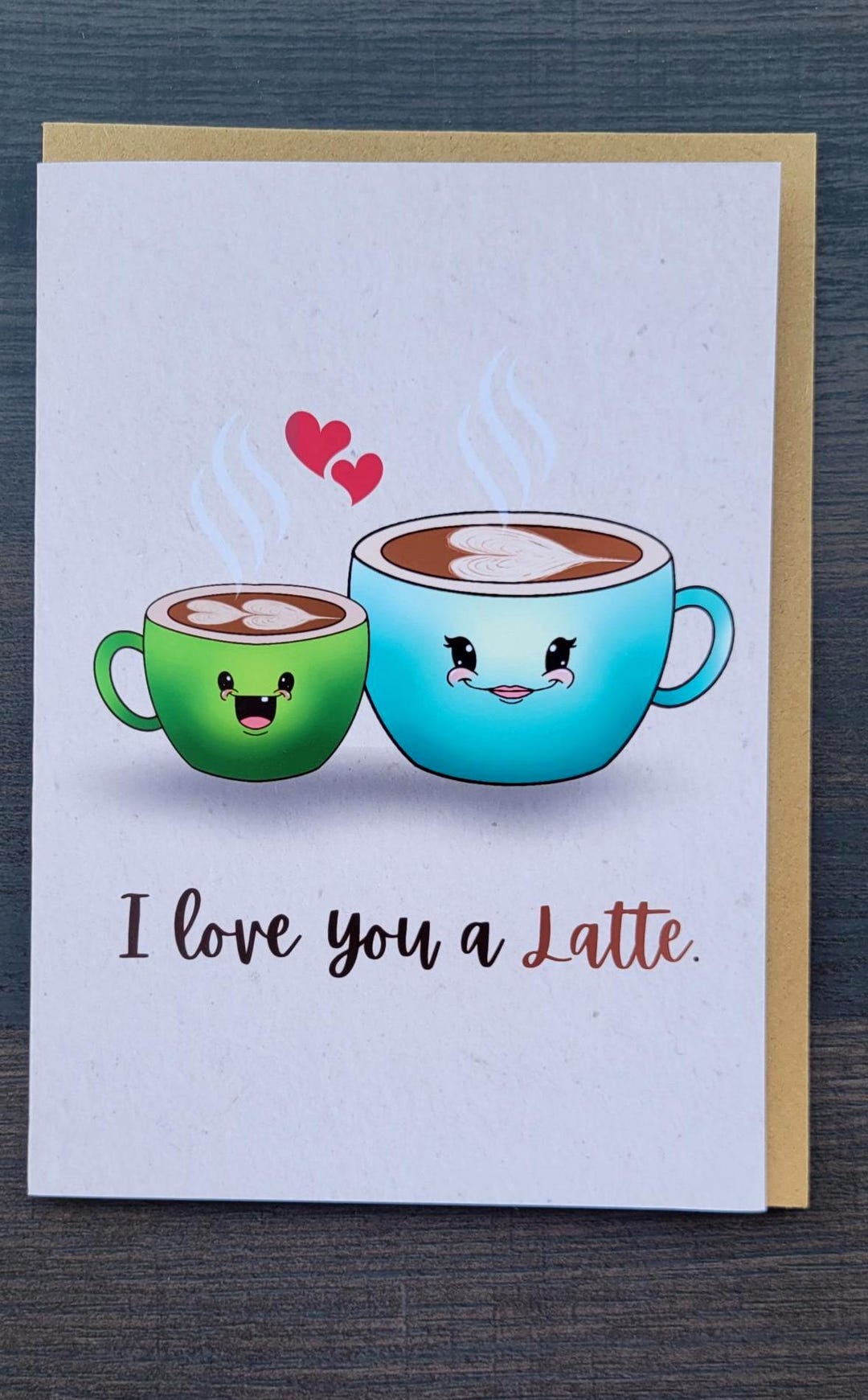 Handmade I Love You a Latte 5x7 Matte Card for Coffee Lovers, Family - Etsy