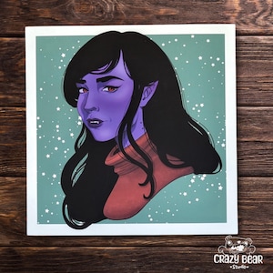 Marceline Vampire Queen Gothic Fanart Print | Adventure Time 6x6 Wall Decor