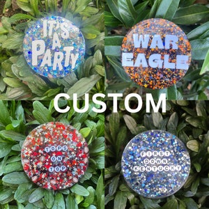 CUSTOM GLITTER GAMEDAY Button - Tailgate Button - Glitter Button