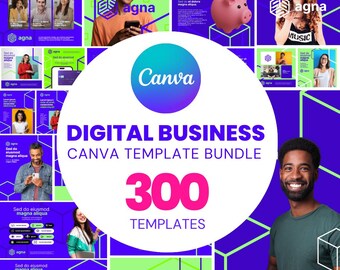300 Customizable Canva Template BUNDLE | Social Media Designs for Facebook, Instagram and LinkedIn | Digital Services | Digital Businesses
