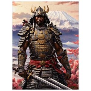 Samurai Afro Black Yasuke Sengoku Warrior Ronin Anime Fan Poster