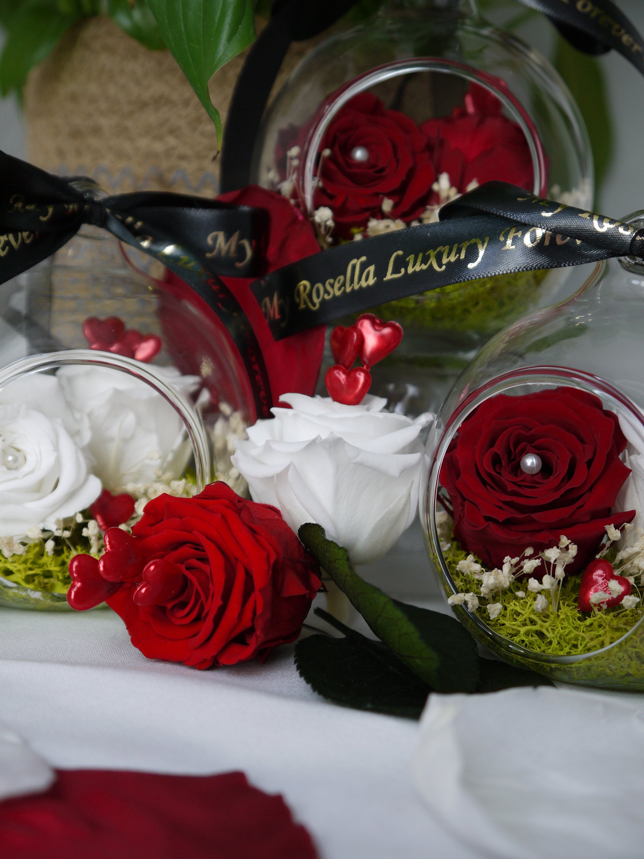 Dekun Scatola di Rose eterne Rose eterne Fiori eterni Regali per lei Regali romantici Regali per la Mamma Anniversario Natale Regali per la Festa della mamm (Rosso