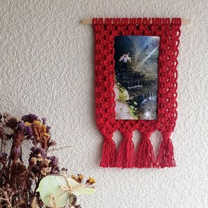 Bilderrahmen, Fotorahmen, Fotodisplay, Makramee-Bilderrahmen, Wandbilderrahmen, Boho-Dekoration, Fotogeschenk, Hängedekoration