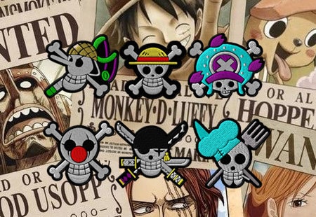 One Piece Luffy Straw Hat Pirates Skull Anime Patch handmade