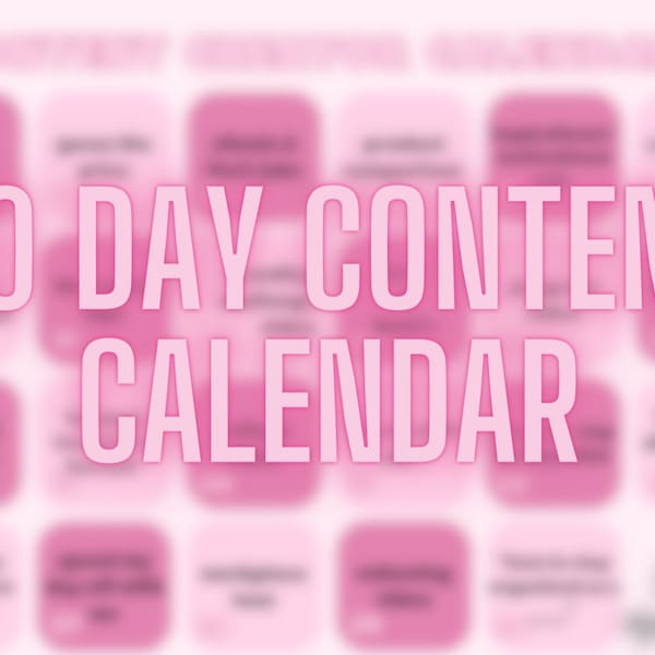 Digital 30 Day Content Calendar