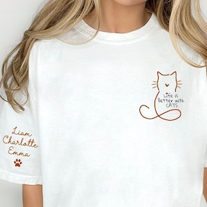 Cat T-Shirt Life Is Better With Cats Colorful Funny Cute Tee Cat T-Shirt Life Is Better With Cats Colorful Funny Cute Tee