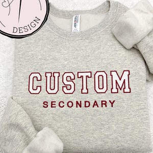 Custom Filled Embroidered Varsity Sweatshirt & Hoodie, Embroidery Crewneck, Embroidered Sweatshirt, University Sweaters, Personalized Gift