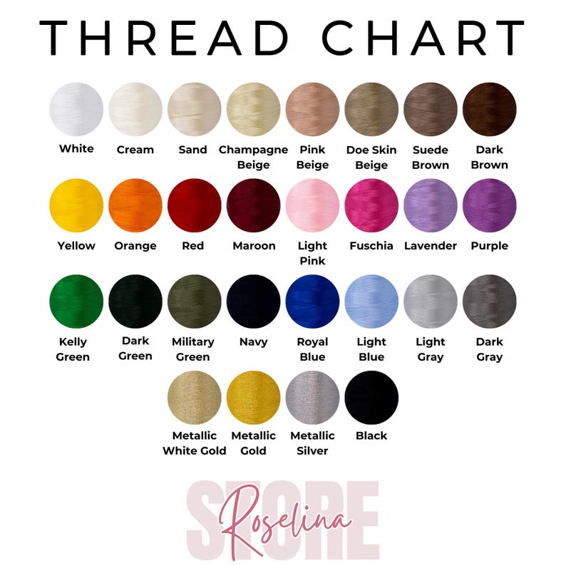 May include: A thread chart with a variety of colors, including white, cream, beige, pink, and brown. The chart also features shades of yellow, orange, red, green, blue, and gray. The text "THREAD CHART" is at the top.
