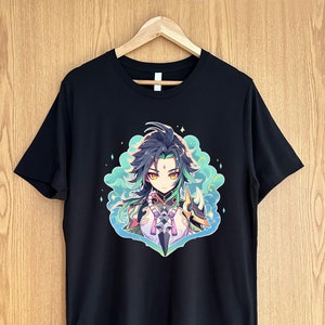 Maglietta Xiao, maglietta Genshin Impact, maglietta anime, merchandising Genshin Impact, abbigliamento Genshin, regalo anime, maglietta per videogiochi, vestiti Genshin