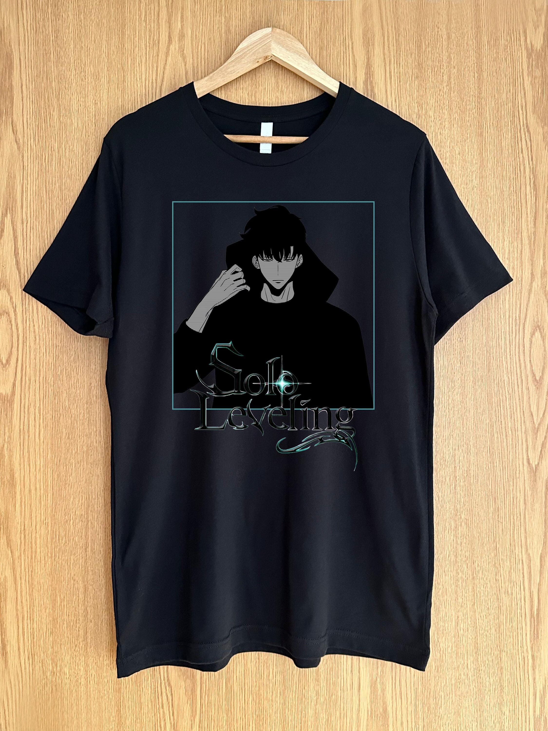 [WOOALONG]★Slim soft hood T-shirt Sung Jinwoo Anime T-shirt, Solo Leveling T-shirt, Jin Woo