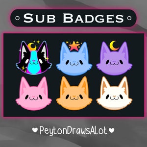 Twitch Sub Badges - Colorful Space Cats